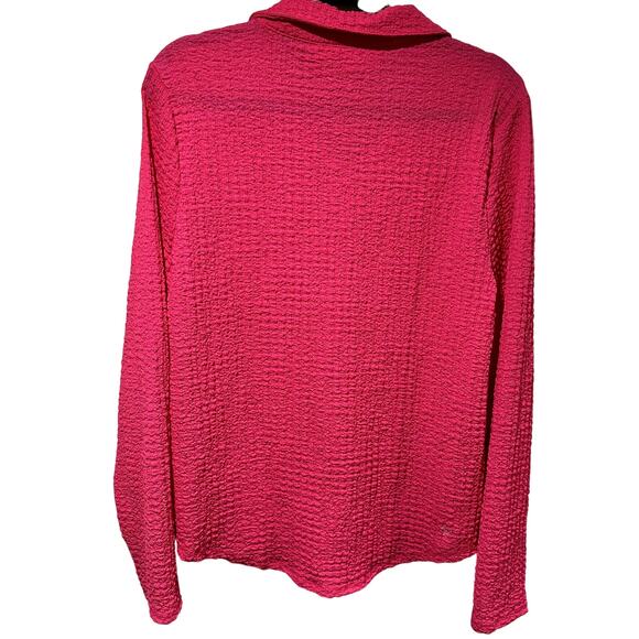 Womens textured pink button‎ up shirt size Large - Picture 4 of 5